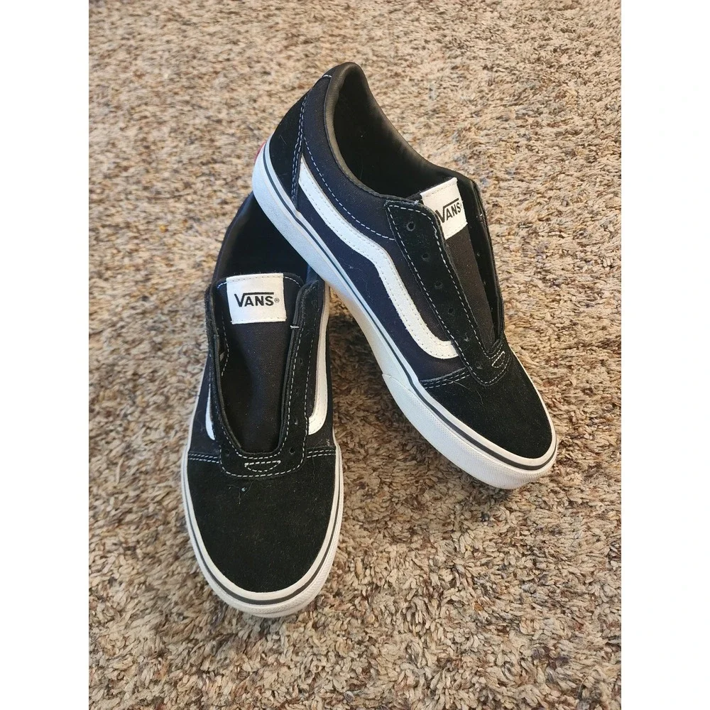 Vans Old Skool Black White Suede Canvas Low Top Sneakers Women 6.5